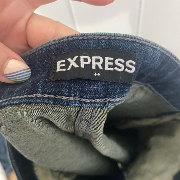 Express Full Button Retro Y2K Denim Jean Skirt - Picture 4 of 7
